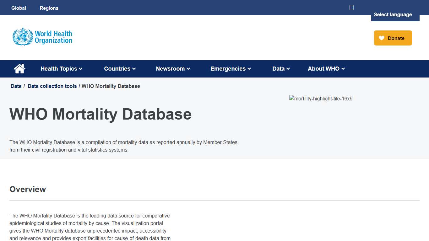WHO Mortality Database - WHO